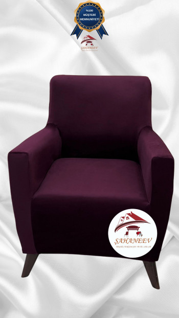 Italian Suede Fabric Elastic Flexible Protective Cover Sofa Cover Purple Color Single (1 Piece)