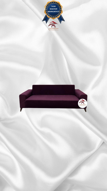 Italian Suede Fabric Elastic Flexible Protective Cover Sofa Cover Purple Color 2-Seater Set (1 Piece)