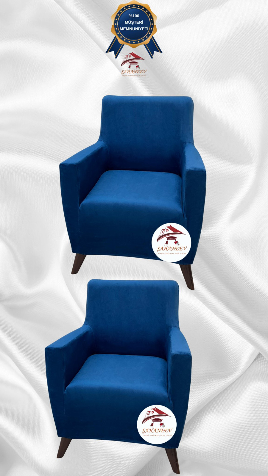 İtalyan Süet Kumaş Elastik Esnek Koruyucu Giydirme Koltuk Örtüsü Petrol Renk 1+1 (2 Parça Set)