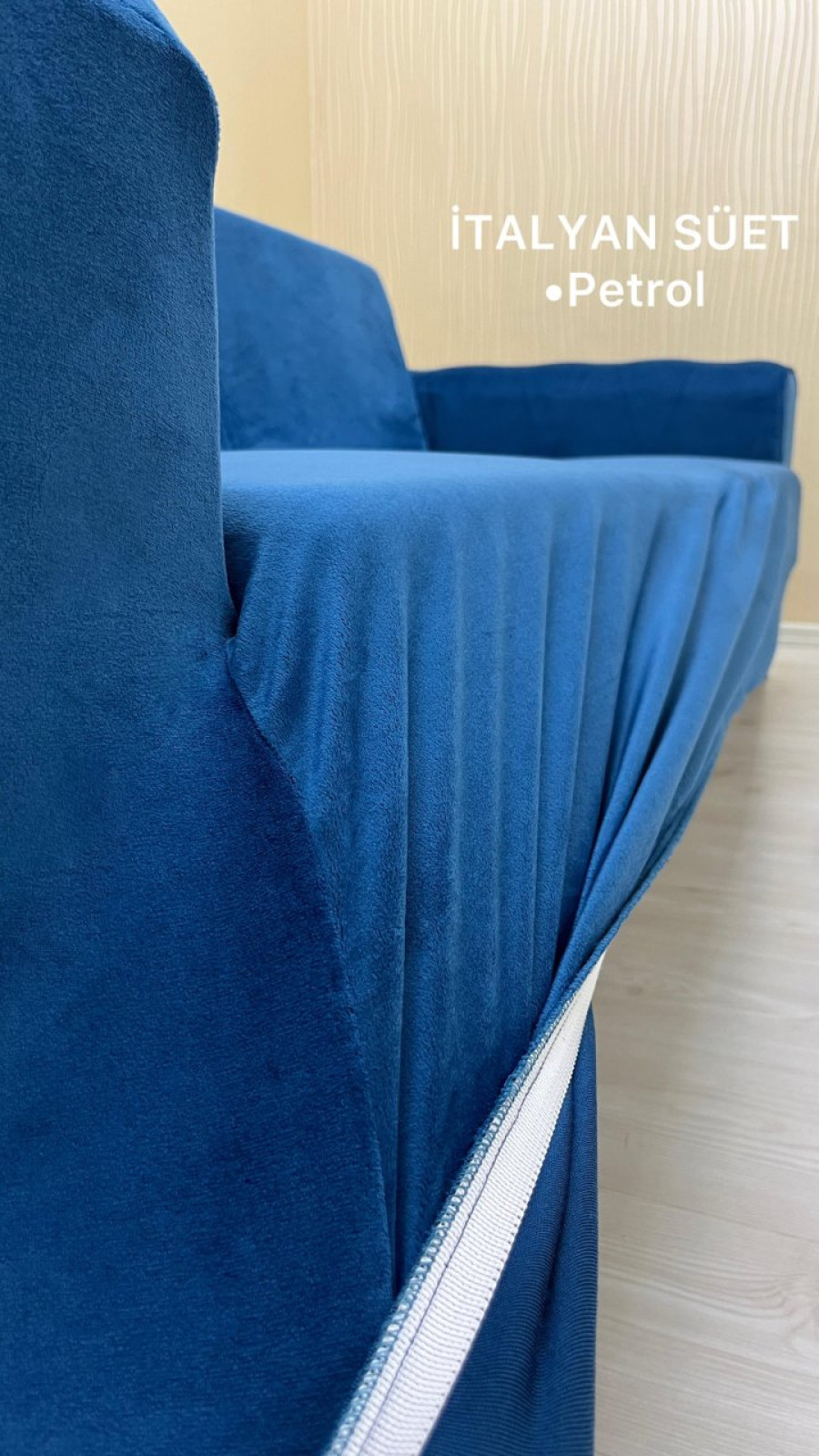 Italian Suede Fabric Elastic Flexible Protective Cover Sofa Cover Teal Color Single (1 Piece) Custom Size