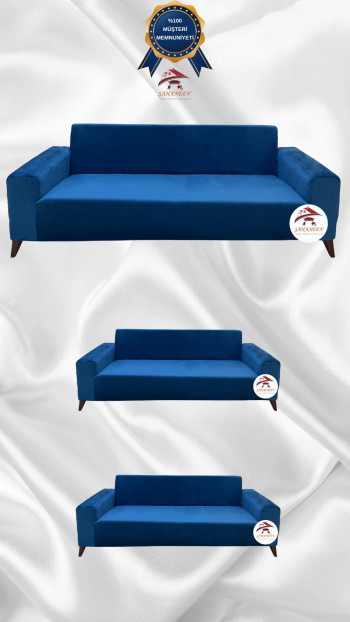 İtalyan Süet Kumaş Elastik Esnek Koruyucu Giydirme Koltuk Örtüsü Petrol Renk 3+2+2 (3 Parça Set) Özel Ölçü