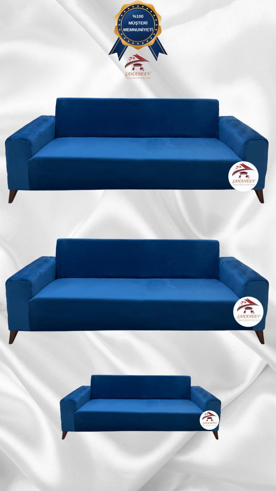 İtalyan Süet Kumaş Elastik Esnek Koruyucu Giydirme Koltuk Örtüsü Petrol Renk 3+3+2 (3 Parça Set) Özel Ölçü