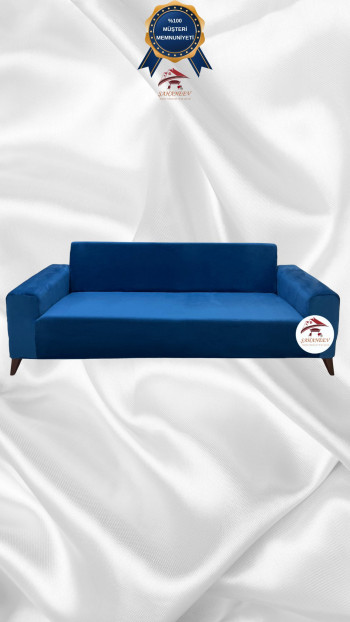 İtalyan Süet Kumaş Elastik Esnek Koruyucu Giydirme Koltuk Örtüsü Petrol Renk 3'lü Set (1 Parça)