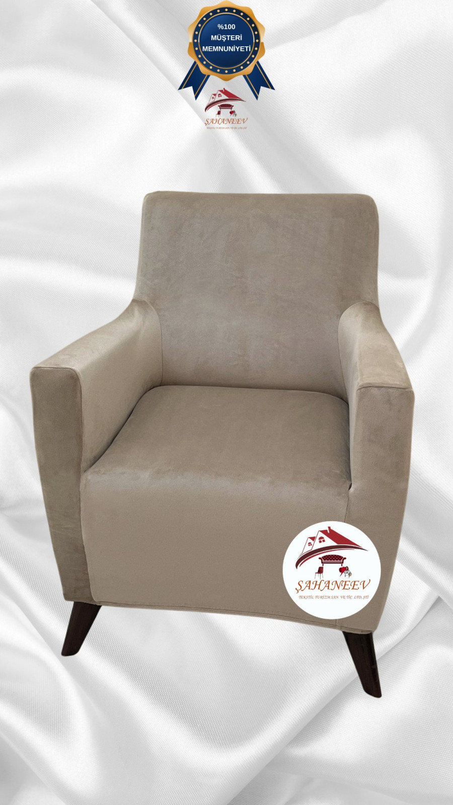 Italian Suede Fabric Elastic Flexible Protective Cover Sofa Cover Mink Color Single (1 Piece) Custom Size