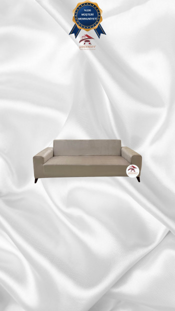 İtalyan Süet Kumaş Elastik Esnek Koruyucu Giydirme Koltuk Örtüsü Vizon Renk 2'li Set (1 Parça)