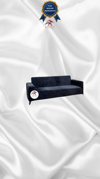 Shiny Velvet Slip-On Sofa Cover - Luminous Geometric Pattern Protector Anthracite Color 2-Seater Set (1 Piece)