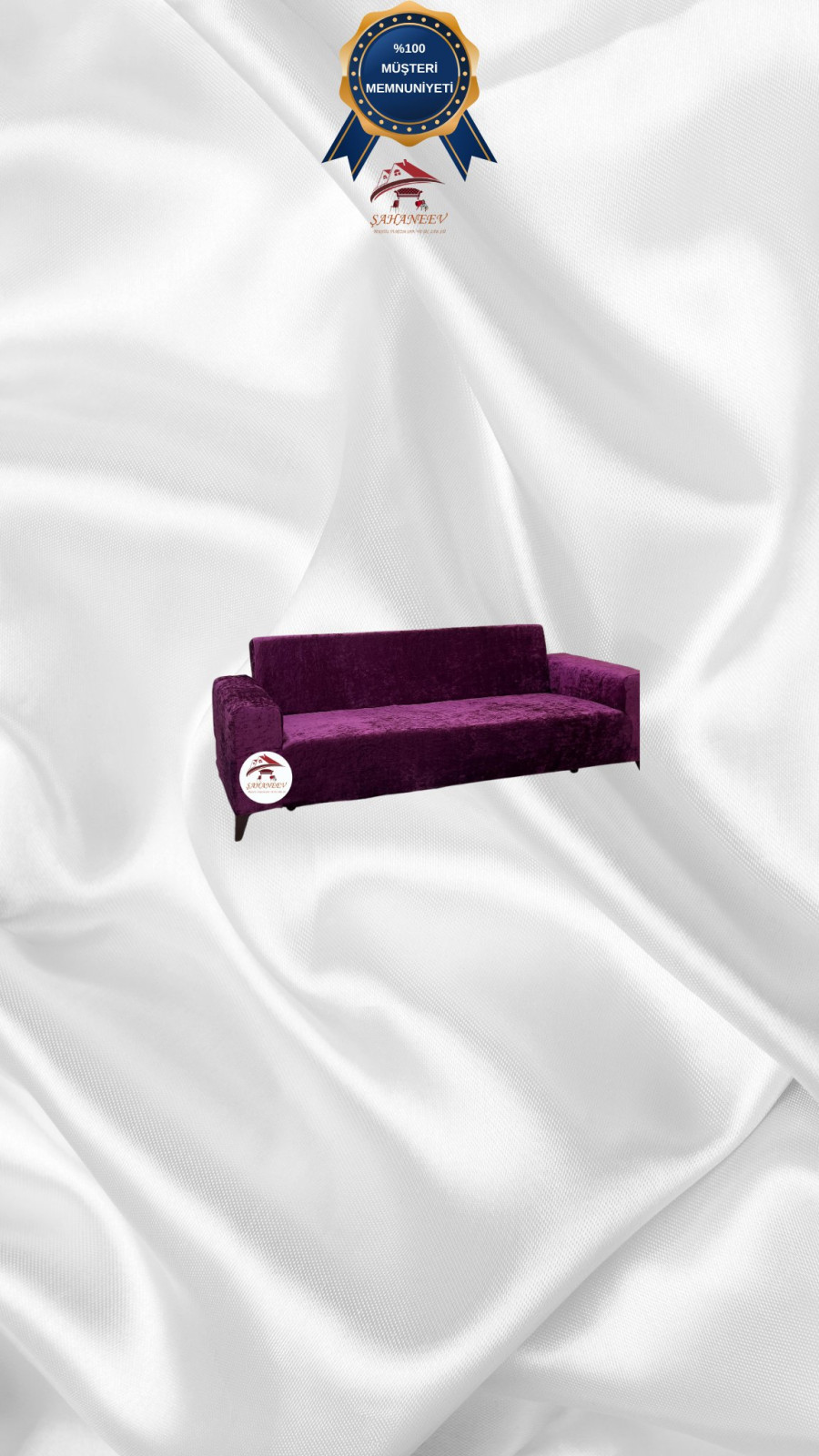 Parlak Kadife Giydirme Koltuk Örtüsü - Işıltılı Geometrik Desenli Koruyucu Fuşya Renk 2'li Set (1 Parça) Özel Ölçü