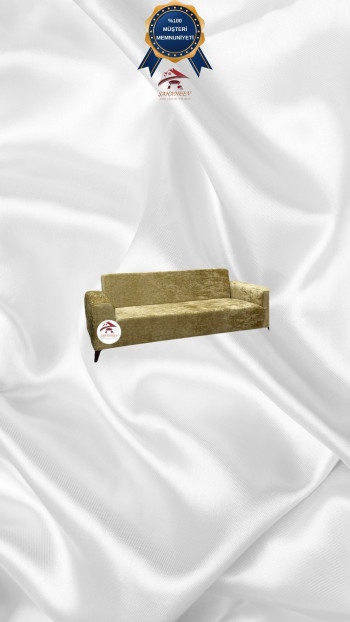 Shiny Velvet Slip-On Sofa Cover - Luminous Geometric Pattern Protector Gold Color 2-Seater Set (1 Piece)