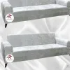 Parlak Kadife Giydirme Koltuk Örtüsü - Işıltılı Geometrik Desenli Koruyucu Natural Renk 3+3+2 (3 Parça Set)
