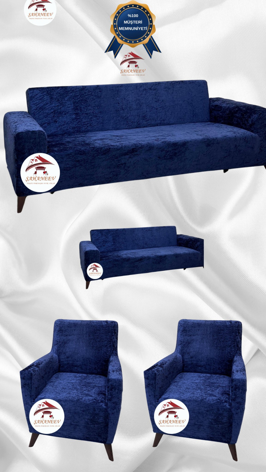 Parlak Kadife Giydirme Koltuk Örtüsü - Işıltılı Geometrik Desenli Koruyucu Parlament Renk 3+2+1+1 (4 Parça Set) Özel Ölçü