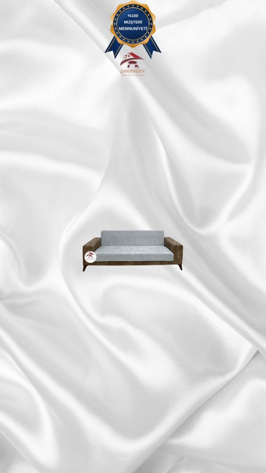 Baby Face Fabric Armless Sofa Cover - Elastic Velvet Sofa Protector Light Gray Color 2-Seater Set (1 Piece) Custom Size