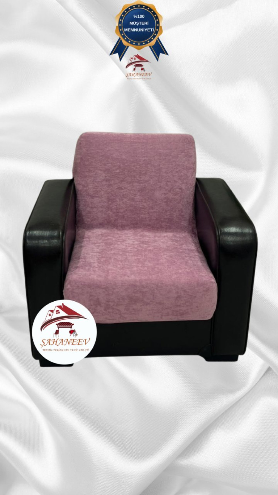 Baby Face Kumaş Kolsuz Koltuk Örtüsü - Lastikli Kadife Koltuk Koruyucu Gülkurusu Renk Tekli (1 Parça) Özel Ölçü