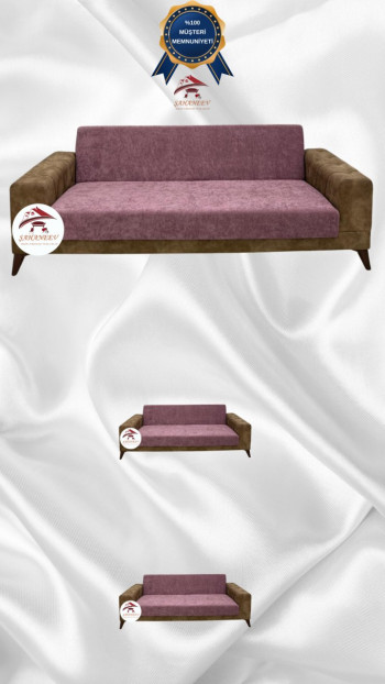 Baby Face Fabric Armless Sofa Cover - Elastic Velvet Sofa Protector Rose Color 3+2+2 (3 Piece Set)