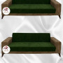 Baby Face Fabric Armless Sofa Cover - Elastic Velvet Sofa Protector Khaki Green Color 3+3+2 (3 Piece Set)