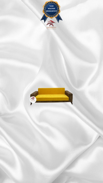 Baby Face Fabric Armless Sofa Cover - Elastic Velvet Sofa Protector Mustard Color 2-Seater Set (1 Piece)