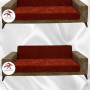 Baby Face Fabric Armless Sofa Cover - Elastic Velvet Sofa Protector Brick Color 3+3+2 (3 Piece Set)