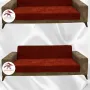 Baby Face Fabric Armless Sofa Cover - Elastic Velvet Sofa Protector Brick Color 3+3+2 (3 Piece Set)