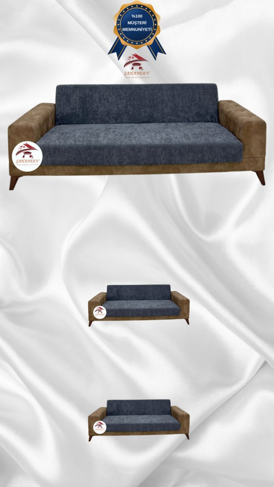 Baby Face Fabric Armless Sofa Cover - Elastic Velvet Sofa Protector Dark Gray Color 3+2+2 (3 Piece Set) Custom Size