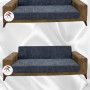 Baby Face Fabric Armless Sofa Cover - Elastic Velvet Sofa Protector Dark Gray Color 3+3+2 (3 Piece Set)