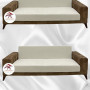 Baby Face Fabric Armless Sofa Cover - Elastic Velvet Sofa Protector Cream Color 3+3+2 (3 Piece Set)