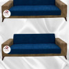 Baby Face Fabric Armless Sofa Cover - Elastic Velvet Sofa Protector Teal Color 3+3+2 (3 Piece Set)