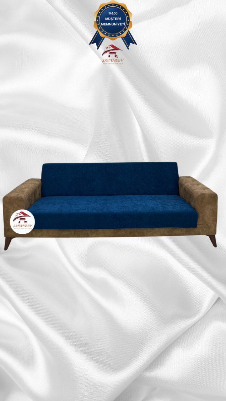 Baby Face Fabric Armless Sofa Cover - Elastic Velvet Sofa Protector Teal Color 3-Seater Set (1 Piece) Custom Size