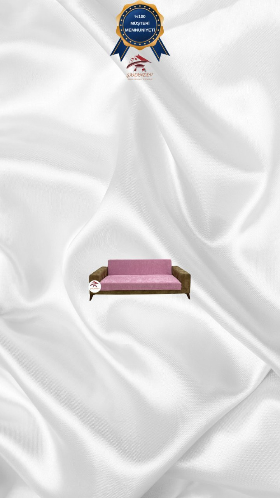 Baby Face Fabric Armless Sofa Cover - Elastic Velvet Sofa Protector Powder Color 2-Seater Set (1 Piece)