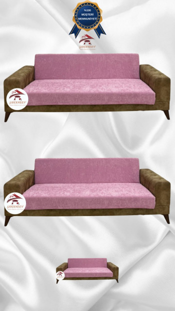 Baby Face Fabric Armless Sofa Cover - Elastic Velvet Sofa Protector Powder Color 3+3+2 (3 Piece Set)