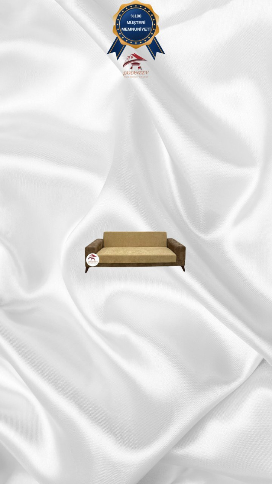 Baby Face Fabric Armless Sofa Cover - Elastic Velvet Sofa Protector Coffee with Milk Color 2-Seater Set (1 Piece) Custom Size