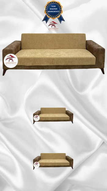 Baby Face Fabric Armless Sofa Cover - Elastic Velvet Sofa Protector Coffee with Milk Color 3+2+2 (3 Piece Set)