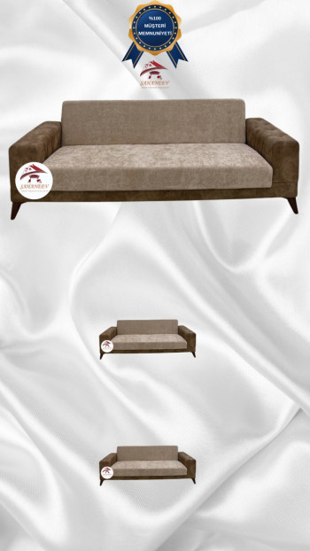 Baby Face Fabric Armless Sofa Cover - Elastic Velvet Sofa Protector Mink Color 3+2+2 (3 Piece Set)