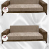 Baby Face Fabric Armless Sofa Cover - Elastic Velvet Sofa Protector Mink Color 3+3+2 (3 Piece Set)
