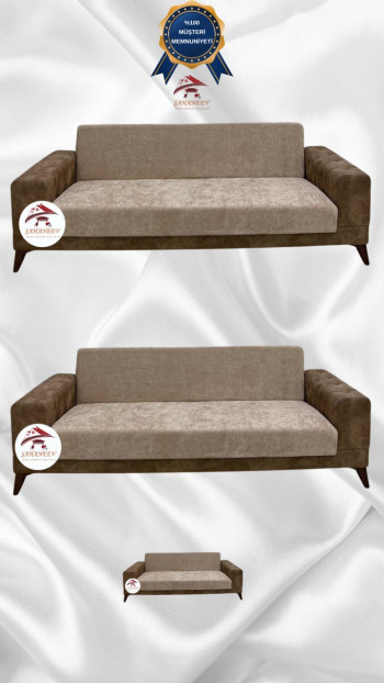 Baby Face Fabric Armless Sofa Cover - Elastic Velvet Sofa Protector Mink Color 3+3+2 (3 Piece Set)