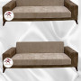 Baby Face Fabric Armless Sofa Cover - Elastic Velvet Sofa Protector Mink Color 3+3+2 (3 Piece Set)