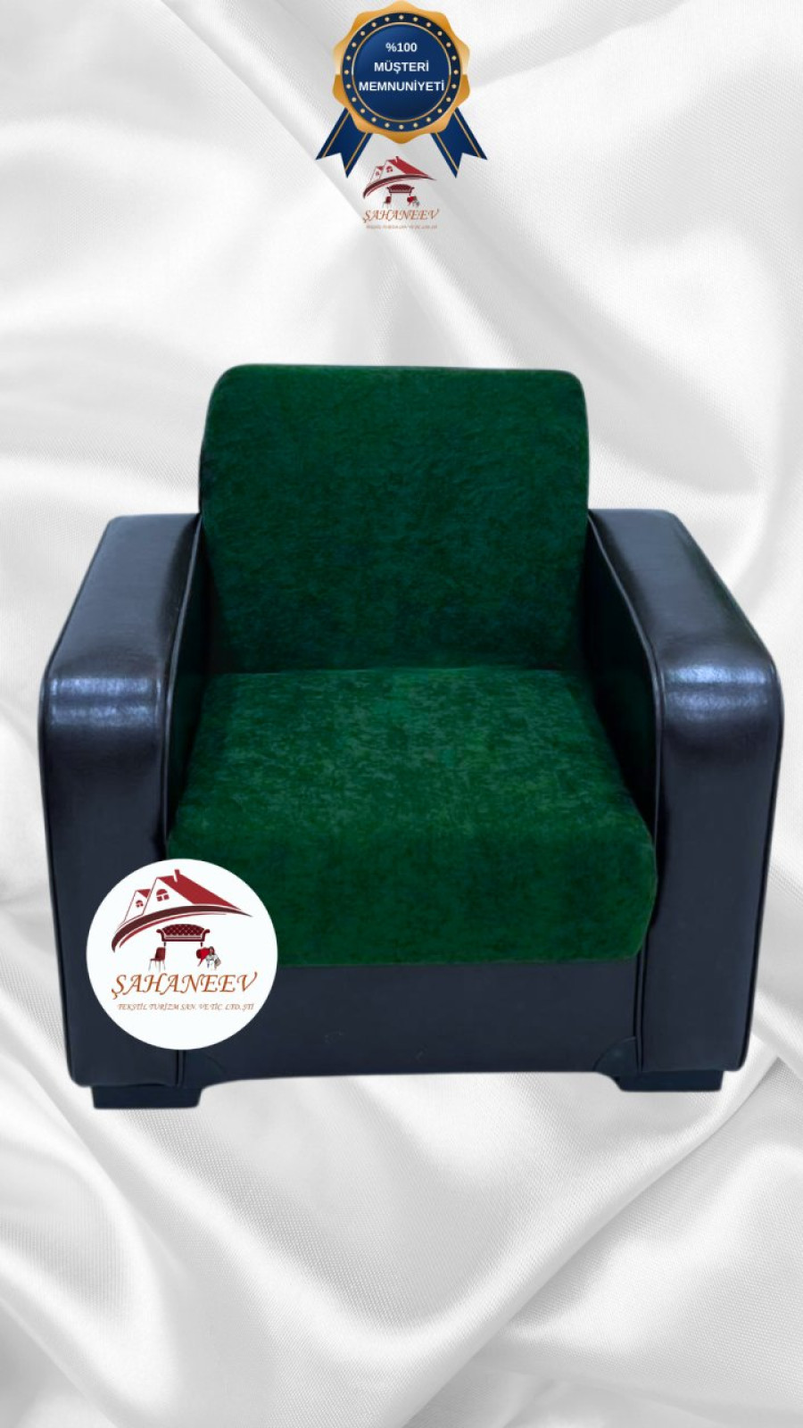 Baby Face Fabric Armless Sofa Cover - Elastic Velvet Sofa Protector Emerald Color Single (1 Piece) Custom Size