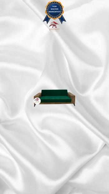 Baby Face Fabric Armless Sofa Cover - Elastic Velvet Sofa Protector Emerald Color 2-Seater Set (1 Piece)