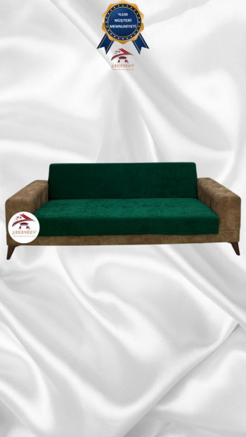 Baby Face Fabric Armless Sofa Cover - Elastic Velvet Sofa Protector Emerald Color 3-Seater Set (1 Piece)