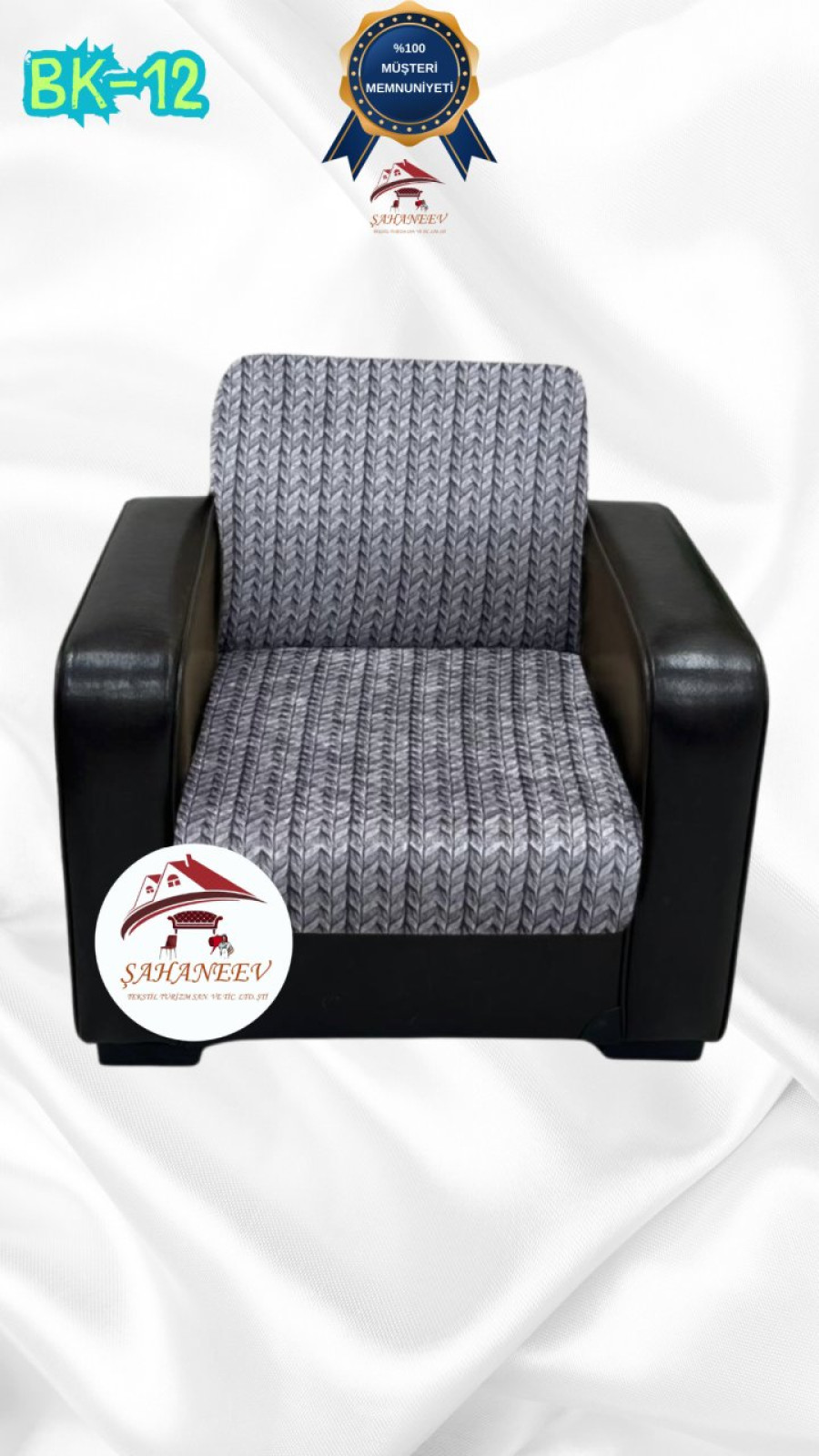 Desenli Baskılı Kadife Kolsuz Koltuk Kılıfı - Elastik Esnek Koltuk Takımı Koruyucu Set Model BK-12 Renk Tekli (1 Parça) Özel Ölçü