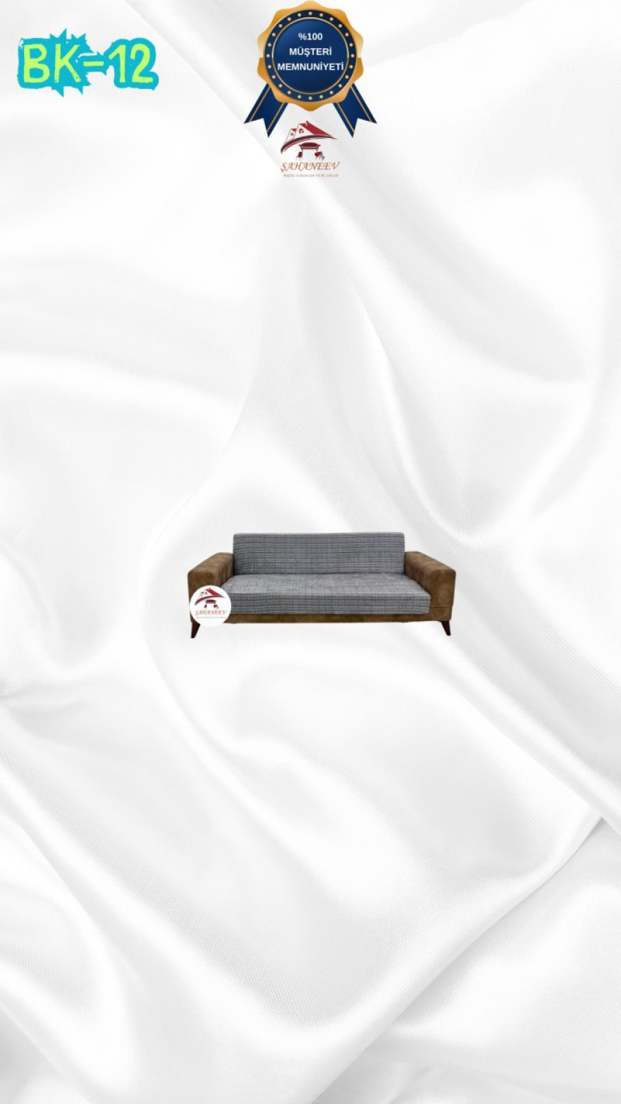 Patterned Printed Velvet Armless Sofa Cover - Elastic Flexible Sofa Set Protector Set Model BK-12 Color 2-Seater Set (1 Piece)