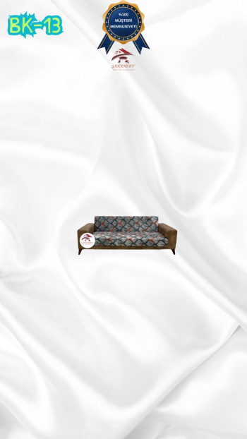 Patterned Printed Velvet Armless Sofa Cover - Elastic Flexible Sofa Set Protector Set Model BK-13 Color 2-Seater Set (1 Piece)