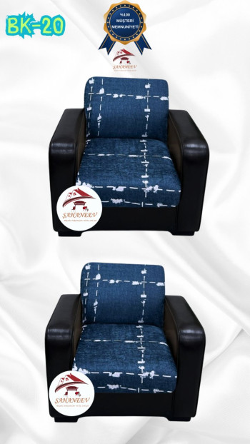 Patterned Printed Velvet Armless Sofa Cover - Elastic Flexible Sofa Set Protector Set Model BK-20 Color 1+1 (2 Piece Set)