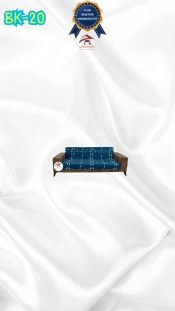 Patterned Printed Velvet Armless Sofa Cover - Elastic Flexible Sofa Set Protector Set Model BK-20 Color 2-Seater Set (1 Piece)