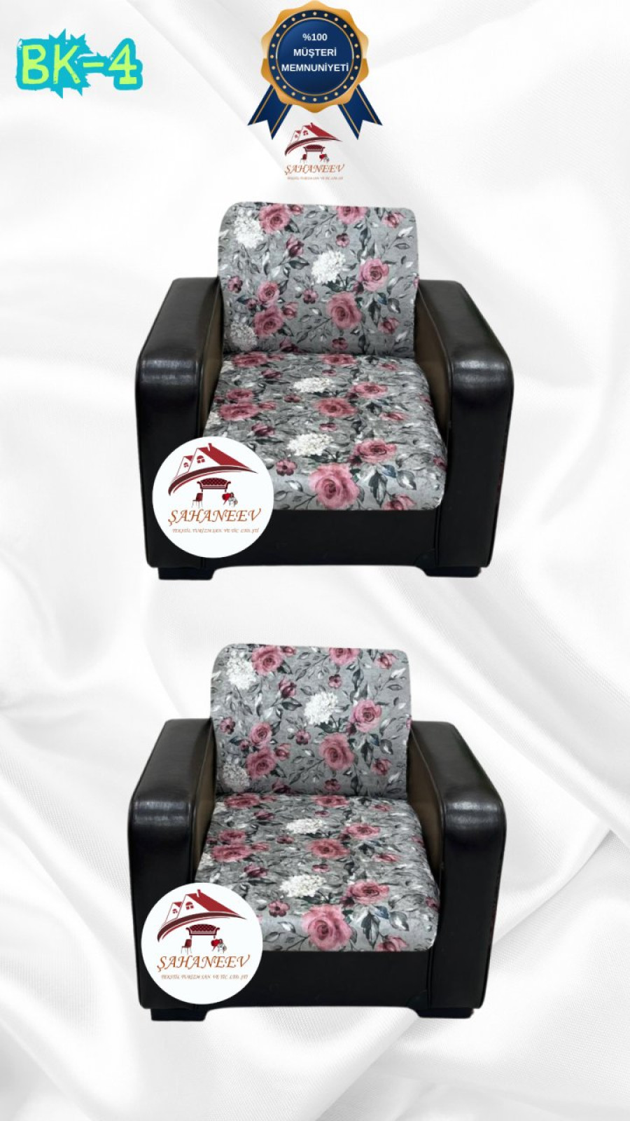 Patterned Printed Velvet Armless Sofa Cover - Elastic Flexible Sofa Set Protector Set Model BK-04 Color 1+1 (2 Piece Set) Custom Size