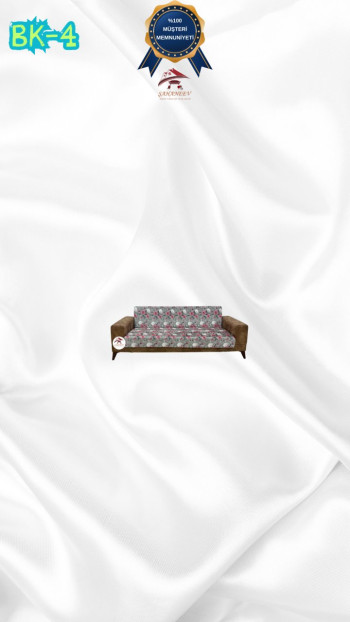 Patterned Printed Velvet Armless Sofa Cover - Elastic Flexible Sofa Set Protector Set Model BK-04 Color 2-Seater Set (1 Piece)