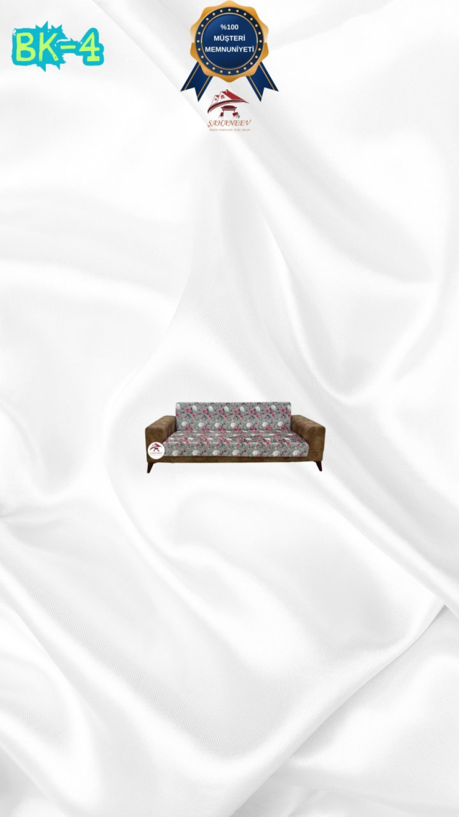 Patterned Printed Velvet Armless Sofa Cover - Elastic Flexible Sofa Set Protector Set Model BK-04 Color 2-Seater Set (1 Piece) Custom Size