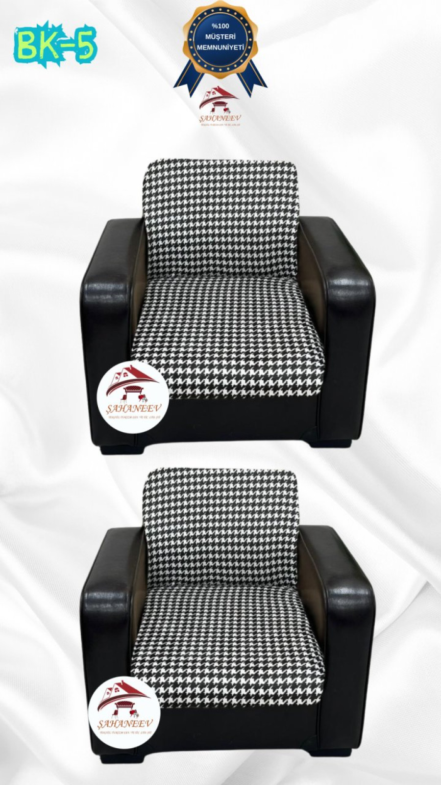 Patterned Printed Velvet Armless Sofa Cover - Elastic Flexible Sofa Set Protector Set Model BK-05 Color 1+1 (2 Piece Set) Custom Size