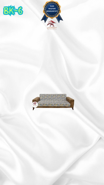 Patterned Printed Velvet Armless Sofa Cover - Elastic Flexible Sofa Set Protector Set Model BK-06 Color 2-Seater Set (1 Piece)