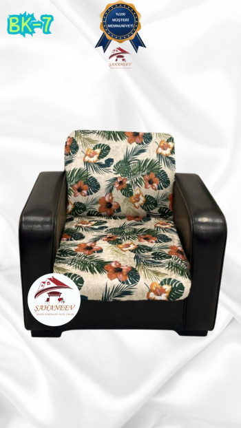 Desenli Baskılı Kadife Kolsuz Koltuk Kılıfı - Elastik Esnek Koltuk Takımı Koruyucu Set Model BK-07 Renk Tekli (1 Parça)