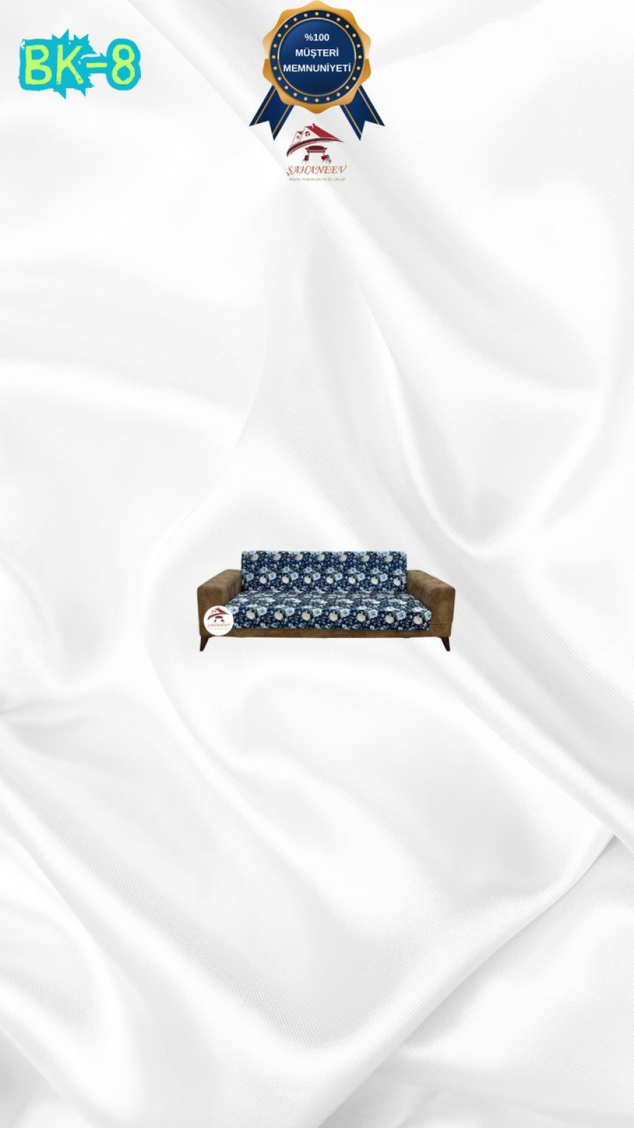 Patterned Printed Velvet Armless Sofa Cover - Elastic Flexible Sofa Set Protector Set Model BK-08 Color 2-Seater Set (1 Piece)