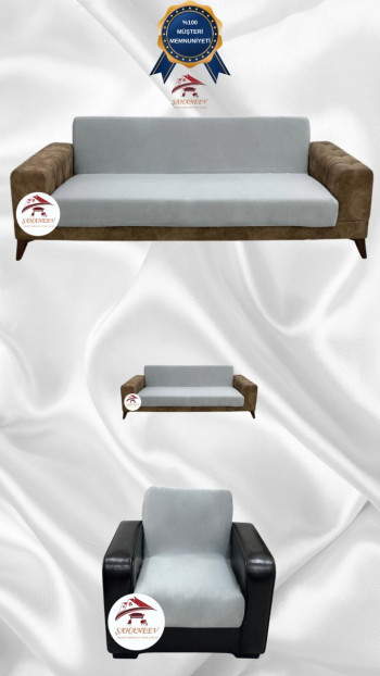 Italian Suede Fabric Elastic Flexible Protective Armless Sofa Cover Light Gray Color 3+2+1 (3 Piece Set)